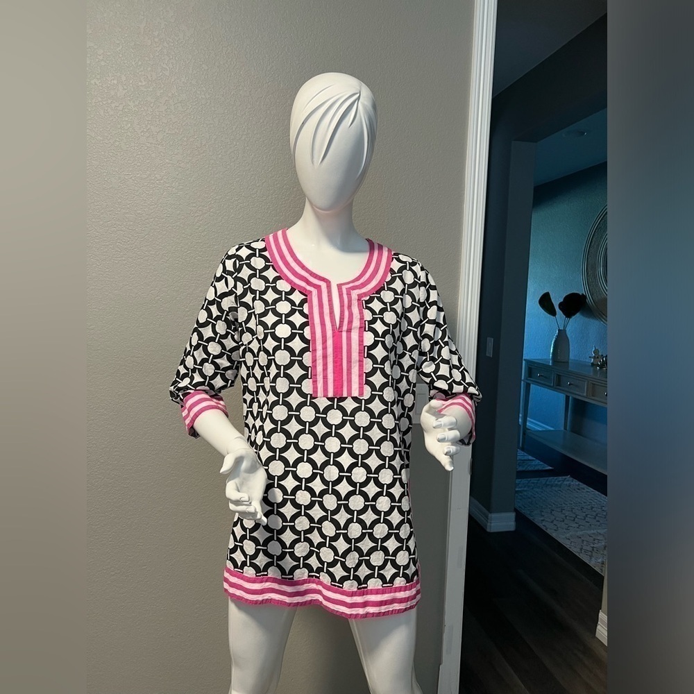 GRETCHEN SCOTT Women's Small 3/4 sleeve Cotton Tunic top Size M